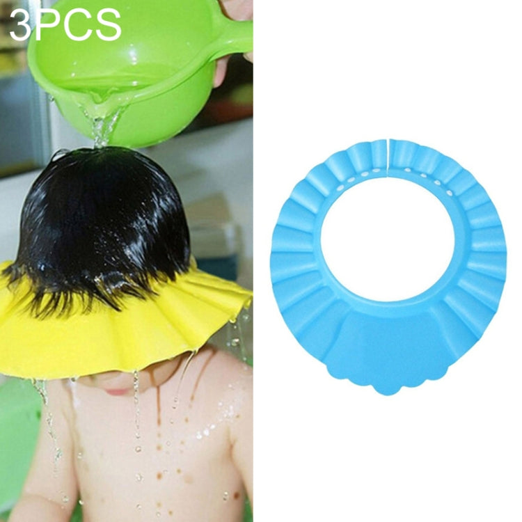 3 PCS Safe Baby Shower Cap Kids Bath Visor Hat Adjustable Baby Shower Cap Protect Eyes Hair Wash Shield for Children Waterproof Cap, Yellow+earflaps, Blue+earflaps, Yellow+wave, Blue+wave, Yellow+Round, Blue+Round, Pink+wave, Pink+earflaps, Pink+Round