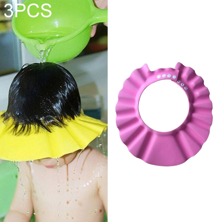 3 PCS Safe Baby Shower Cap Kids Bath Visor Hat Adjustable Baby Shower Cap Protect Eyes Hair Wash Shield for Children Waterproof Cap, Yellow+earflaps, Blue+earflaps, Yellow+wave, Blue+wave, Yellow+Round, Blue+Round, Pink+wave, Pink+earflaps, Pink+Round