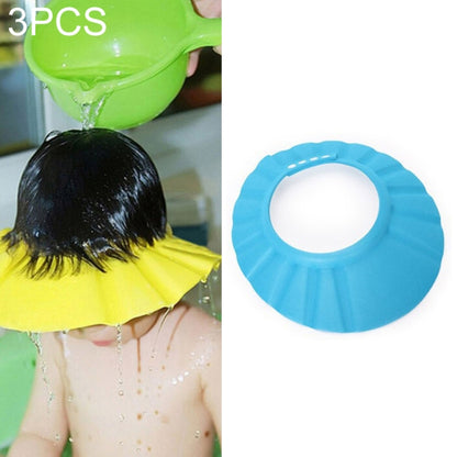 3 PCS Safe Baby Shower Cap Kids Bath Visor Hat Adjustable Baby Shower Cap Protect Eyes Hair Wash Shield for Children Waterproof Cap, Yellow+earflaps, Blue+earflaps, Yellow+wave, Blue+wave, Yellow+Round, Blue+Round, Pink+wave, Pink+earflaps, Pink+Round