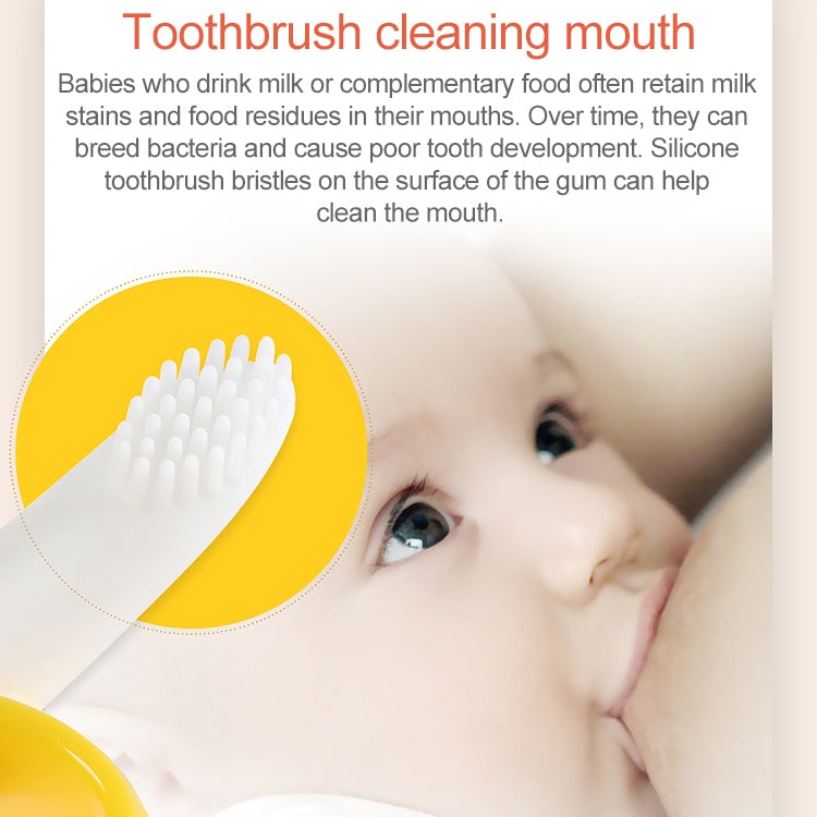 3 PCS Baby Silicone Training Toothbrush Banana Shape Safe Toddle Teether Chew Toys Teething Ring Gift for Infant Baby Chewing, Yellow-B