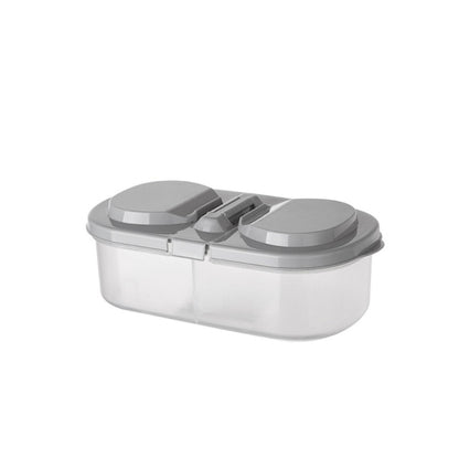 5 PCS Double Grid Kitchen Food Multigrain Sealed Jar Multifunctional Refrigerator Storage Box with Lid