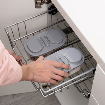 5 PCS Double Grid Kitchen Food Multigrain Sealed Jar Multifunctional Refrigerator Storage Box with Lid