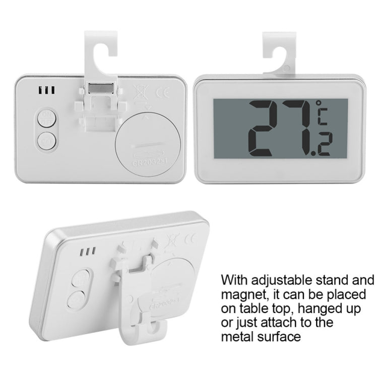 Large LCD Refrigerator Thermometer with Adjustable Stand  Magnet Digital Thermometer, Thermometer White