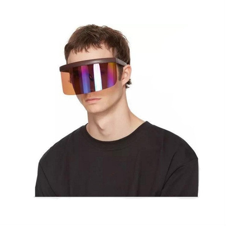 Anti-peeping Sun Mirror Integrated Anti-foam Sunscreen Mask, Black Frame Gray, Black Frame Red, Black Frame Blue, Black Frame Yellow, Black Frame Transparent, Black Frame White Mercury, Black Frame Rainbow, Black Frame Local Gold�����������������������...