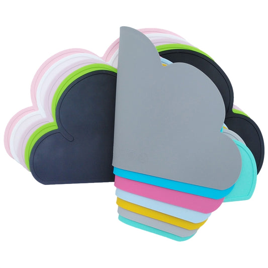 Children Cloud Silicone Placemat Waterproof Environmental Protection Student Table Mat, White, Black, Yellow, Blue, Green, Light Pink, Dark Gray, Light Blue, Light Green, Light Gray, Dark  Pink