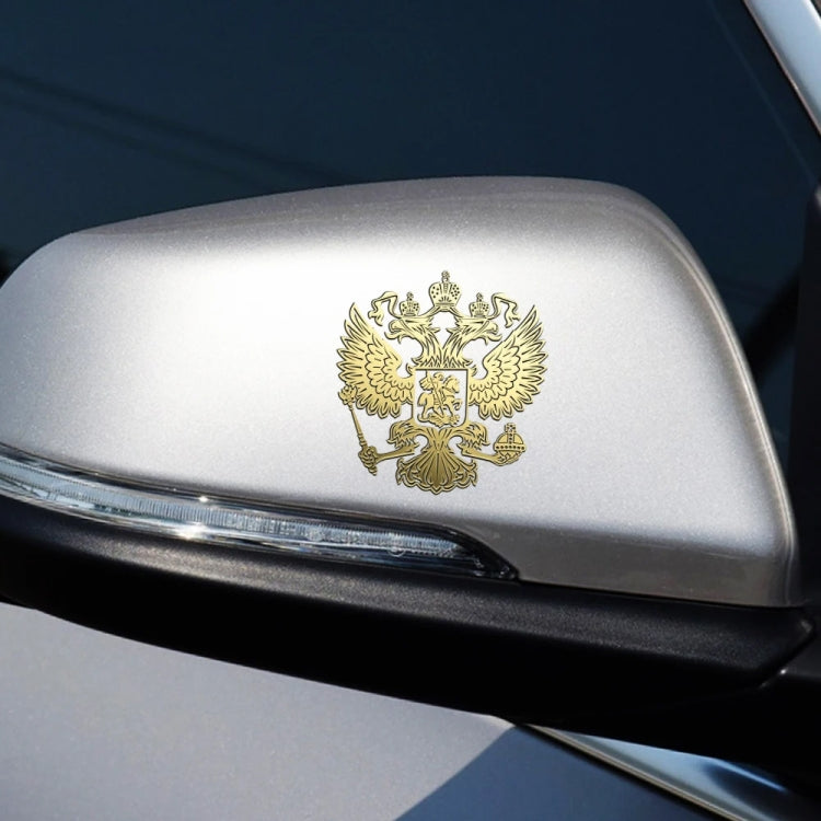10 PCS PITREW Coat of Arms of Russia Emblem Nickel Metal Car Stickers Decals(Gold), Russia Emblem Gold