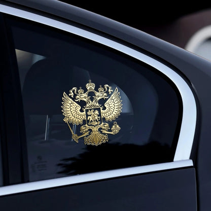 10 PCS PITREW Coat of Arms of Russia Emblem Nickel Metal Car Stickers Decals(Gold), Russia Emblem Gold