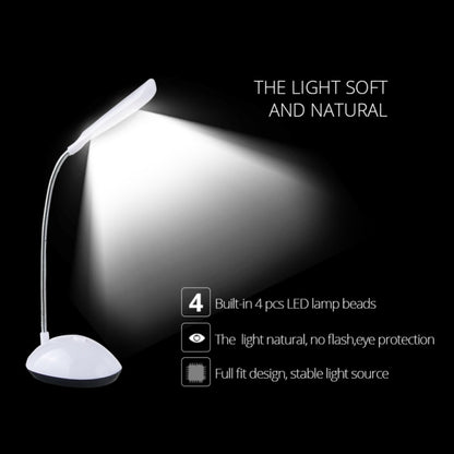 2 PCS Flexible Adjustable Portable Bedroom Reading Desk Lamp LED Night Light for Children, White, Pink, Blue, Green