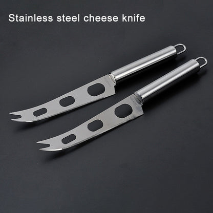 Stainless Steel Cheese Knife With Fork Tip Cheese Butter Knife Slicer Butter Pizza Cutter, Cheese Knife
