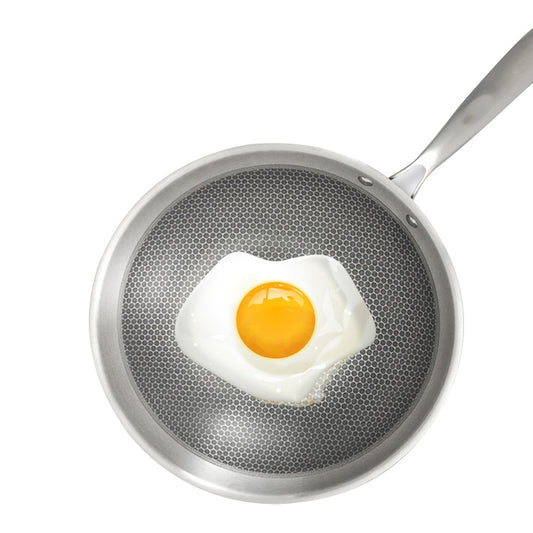 Household Honeycomb Stainless Steel Non-stick Frying Pan, 32cm Pot (without Lid), Lid