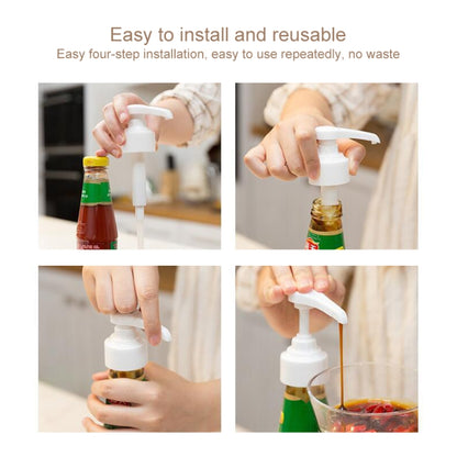2pcs Household Fuel Consumption Quantitative Bottle Press Type Nozzle Pump Head, Plastic(White), Plastic(Black)