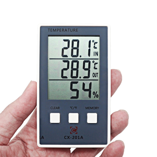 محطة طقس رقمية LCD CX-201A، مقياس حرارة ورطوبة داخلي وخارجي، مقياس رطوبة مع مستشعر درجة الحرارة، CX-201A