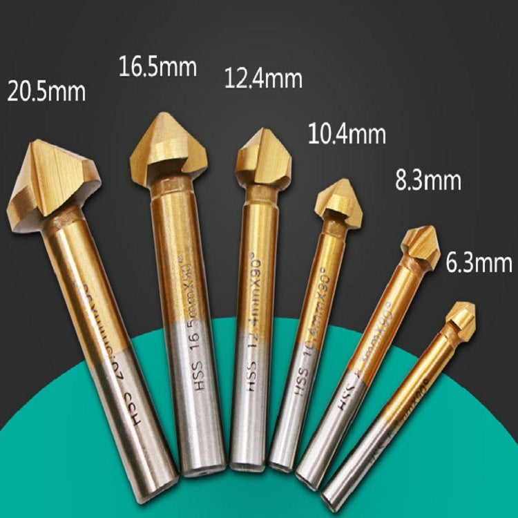 6 In 1 90 Degree Three-edge Chamfering Knife Woodworking Milling Cutter Chamfering Machine Hole Opener, Iron Box, Plastic Bag