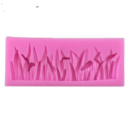 2 PCS Grass Decoration Liquid Silicone Mold Fondant Cake Mold, Grass Shape