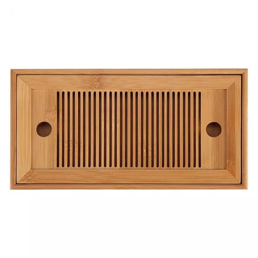 Bamboo Tea Trays Kung Fu Tea Accessories Tea Tray Table With Drain Rack, Bamboo Tea Trays