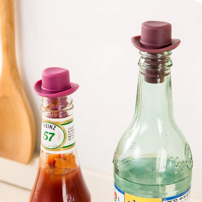 Silica Gel Top Hat Fresh Wine Corks Cruet Red Wine Stopper, 2 PCS Hat Shape(Brown), 2 PCS Hat Shape(Black), 2 PCS Hat Shape(Red Wine), 2 PCS Hat Shape(Yellow), 2 PCS Hat Shape(Rose Red), 2 PCS Hat Shape(Red)