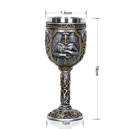 3D Viking Skull Coffee Beer Mug Skull Mug Beer Wine Drink Gift Stainless Steel Knight Decorative Cup for Men, Goblet, Mug