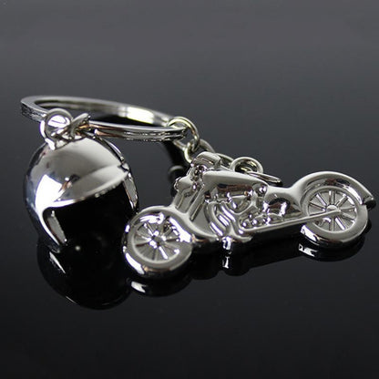 Classic 3D Simulation Model Of Motorcycle Motorcycle Helmet Charms Creation Alloy Key Chain Key Holder Car Key, Motorcycle Shape