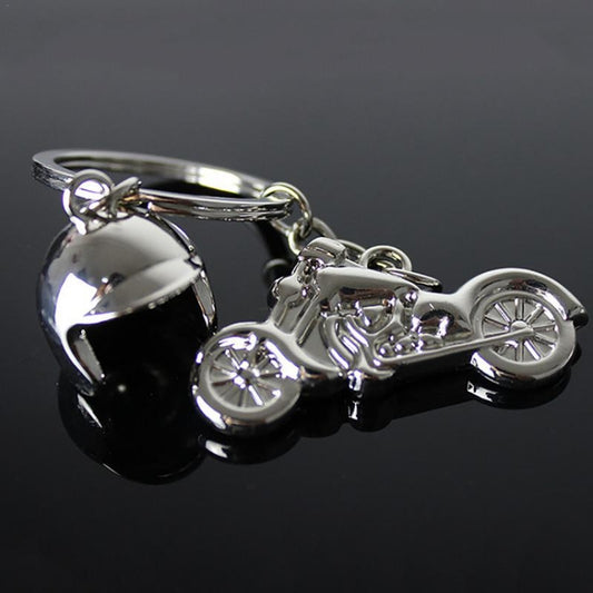 Classic 3D Simulation Model Of Motorcycle Motorcycle Helmet Charms Creation Alloy Key Chain Key Holder Car Key, Motorcycle Shape