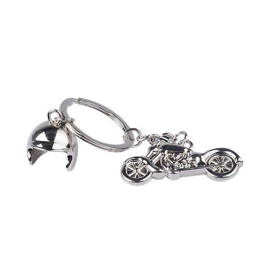 Classic 3D Simulation Model Of Motorcycle Motorcycle Helmet Charms Creation Alloy Key Chain Key Holder Car Key, Motorcycle Shape
