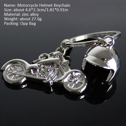Classic 3D Simulation Model Of Motorcycle Motorcycle Helmet Charms Creation Alloy Key Chain Key Holder Car Key, Motorcycle Shape
