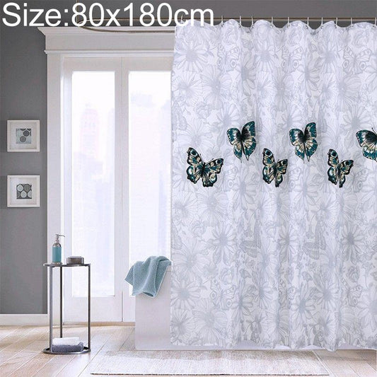 ستائر حمام قابلة للغسل ومقاومة للماء من البوليستر بتصميم فراشة، 80×180 سم، 120×180 سم