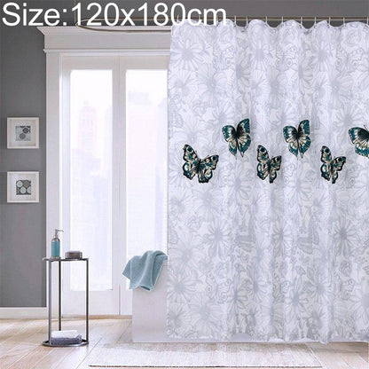 ستائر حمام قابلة للغسل ومقاومة للماء من البوليستر بتصميم فراشة، 80×180 سم، 120×180 سم