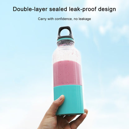 500ml Mini Portable Electric Juicer Cup USB Rechargeable Juicer Blender Maker Shaker Squeezers Fruit Orange Juice Extractor, 4 Blade Head Blue, 4 Blade Head Green, 4 Blade Head Pink