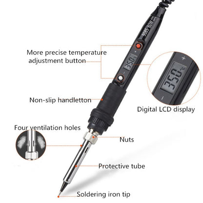 908S 80W LCD Thermostat Soldering Iron Constant Temperature Soldering Iron, CN Plug, EU Plug, US Plug