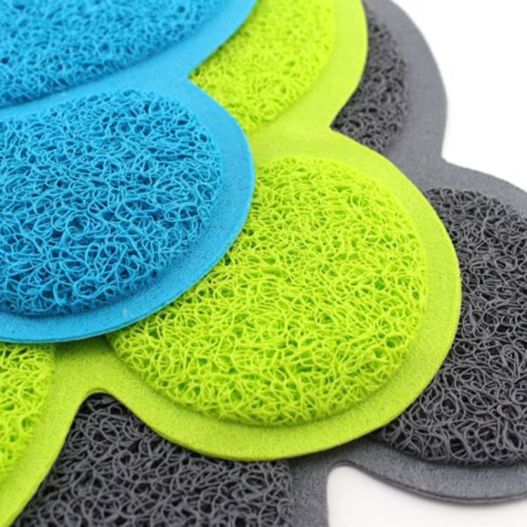 PVC Claw Shaped Cat Litter Mat Pet Placemat Anti-skid Floor Mat Pet Supplies, Rose Red, Yellow Green, Gray, Lake Blue, Coffee, Light Blue