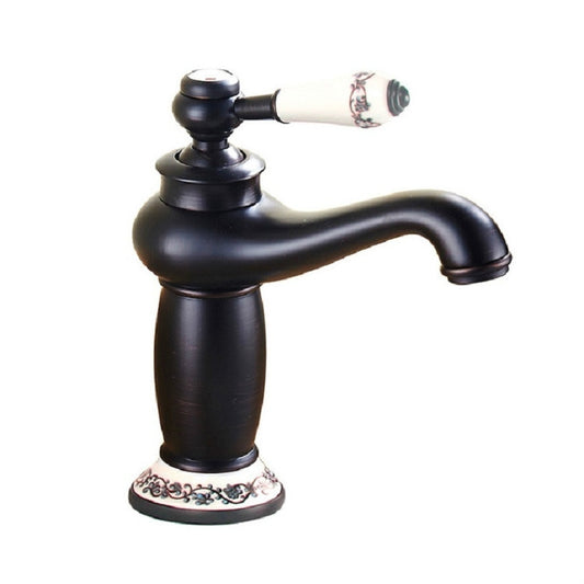 Copper Antique Hot Cold Double Blue White Porcelain Faucet, Black, Antique, Platinum, Black Gold