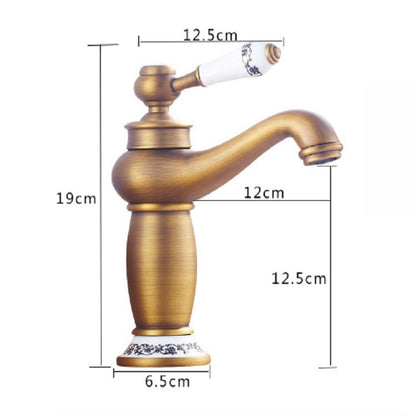Copper Antique Hot Cold Double Blue White Porcelain Faucet, Black, Antique, Platinum, Black Gold