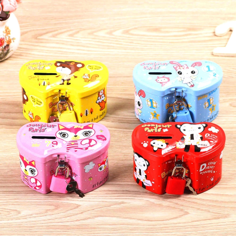4 PCS Double Heart Cartoon Iron Creative Children Piggy Bank, Double Heart