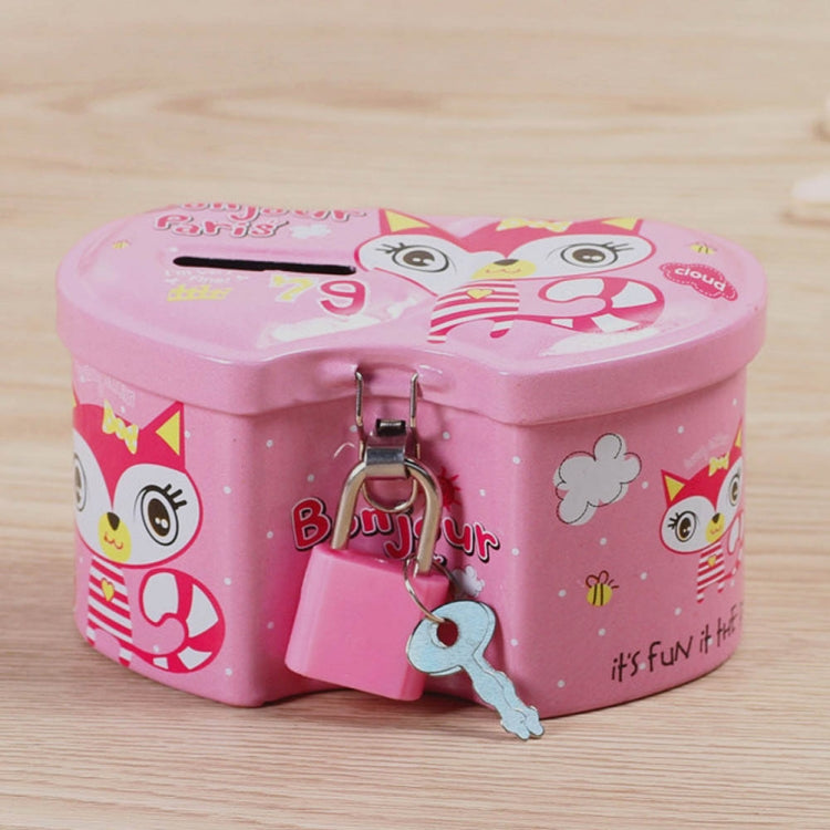 4 PCS Double Heart Cartoon Iron Creative Children Piggy Bank, Double Heart
