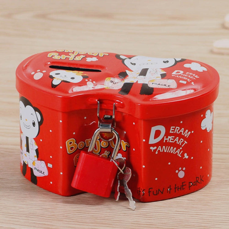 4 PCS Double Heart Cartoon Iron Creative Children Piggy Bank, Double Heart