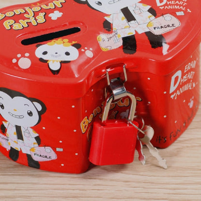 4 PCS Double Heart Cartoon Iron Creative Children Piggy Bank, Double Heart
