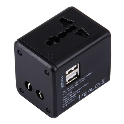 محول عالمي عالمي للسفر بمقابس مخفية مع شاحن مدمج بمنفذي USB للولايات المتحدة والمملكة المتحدة وأستراليا والاتحاد الأوروبي
