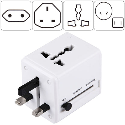 محول عالمي عالمي للسفر بمقابس مخفية مع شاحن مدمج بمنفذي USB للولايات المتحدة والمملكة المتحدة وأستراليا والاتحاد الأوروبي