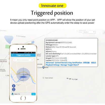 جهاز تتبع TK200 2G IP67 مقاوم للماء GPS / GPRS / GSM شخصي / بضائع / حيوان أليف / حقيبة طوق حيوان أليف في الوقت الفعلي، TK200