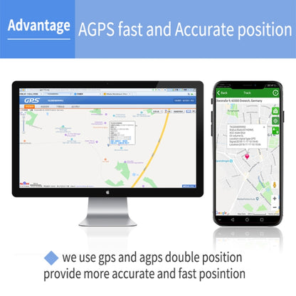 TK202B 2G Car Truck Vehicle Tracking GSM GPRS GPS Tracker Support AGPS, Battery Capacity: 5000MA, 2G 5000mAh