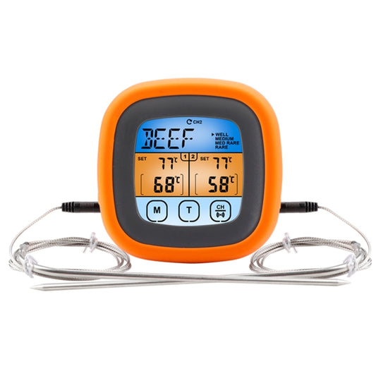 TS-6601-2 مقياس حرارة الطعام الرقمي بشاشة ملونة مزدوجة الإبرة للخبز في المطبخ، TS-6601-2