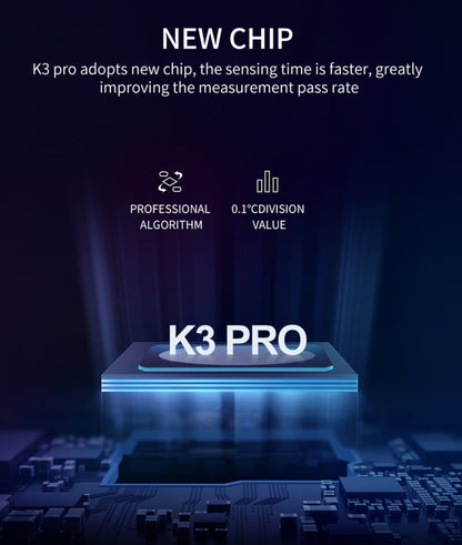 جهاز قياس الحرارة بالأشعة تحت الحمراء K3 Pro بدون لمس للجبهة والجسم، حساس للضوء، شاشة عرض LCD مقاس 2.8 بوصة، K3 Pro