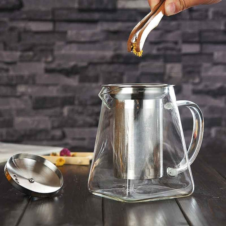 Stainless Steel Clear Heat Resistant Glass Filter Tea Pot, Capacity: 750ml, Capacity: 750ml