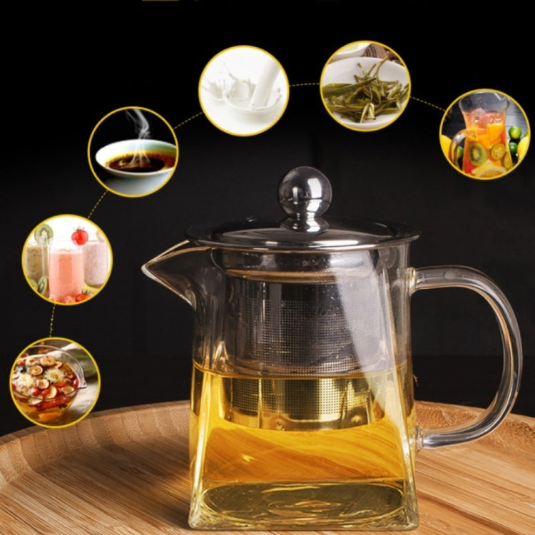Stainless Steel Clear Heat Resistant Glass Filter Tea Pot, Capacity: 750ml, Capacity: 750ml