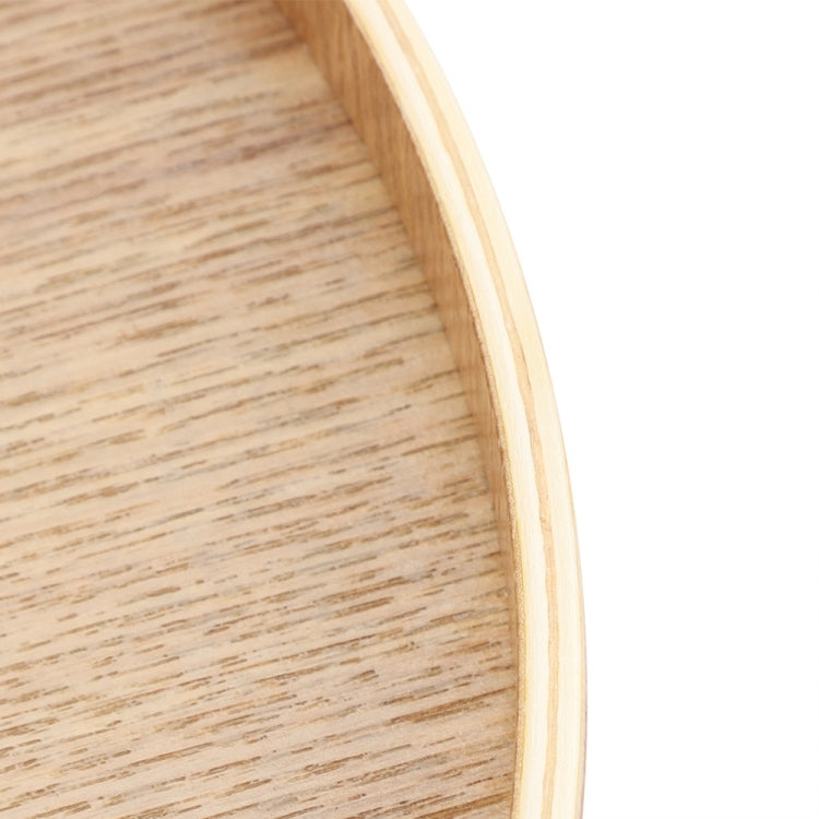 Creative Round Solid Wood Tea Tray Hotel Wooden Tay Storage Tray, Diameter: 30cm, Wood Color, Diameter: 30cm