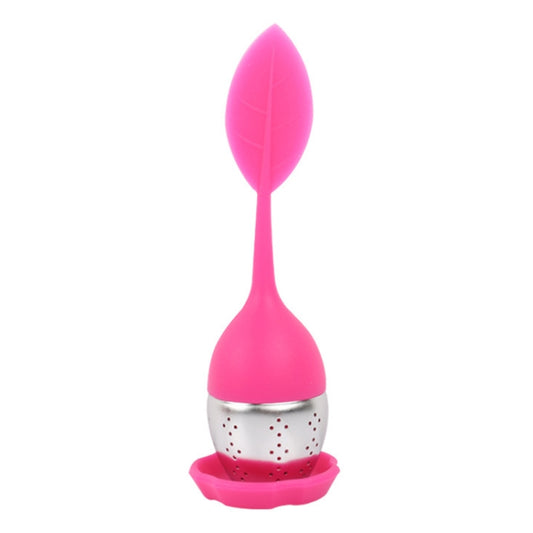 Stainless Steel Leaf Shape Silicone Tea Bag Tea Strainers, Yellow, Red, Rose Red, Baby Blue