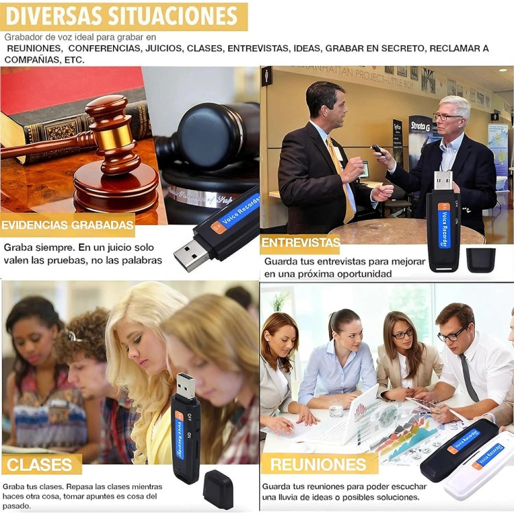 SK001 Rechargeable U-Disk Portable USB Voice Recorder, No Memory