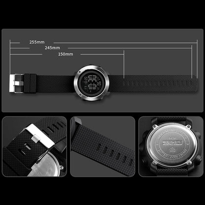 SKMEI 1426 Multifunctional Outdoor Fashion Noctilucent Waterproof Black Machine Rubber Ring Digital Watch