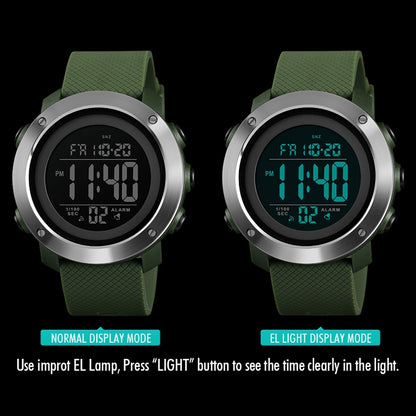 SKMEI 1426 Multifunctional Outdoor Fashion Noctilucent Waterproof Black Machine Rubber Ring Digital Watch