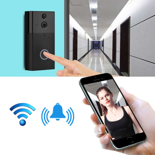 كاميرا مراقبة VESAFE HD 720P مع جرس باب ذكي مزود بفيديو وواي فاي، تدعم بطاقة TF والرؤية الليلية بالأشعة تحت الحمراء وتطبيق كشف الحركة لنظامي التشغيل iOS وAndroid، VS-A5 أسود، VS-A4 فضي